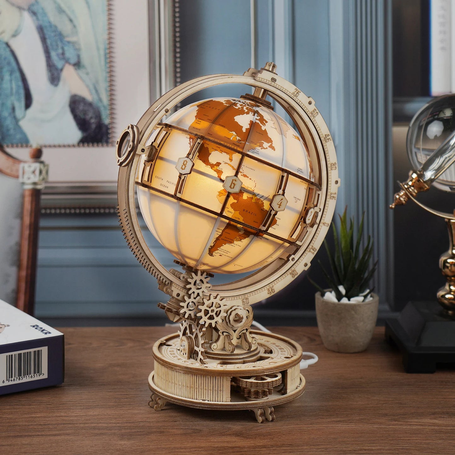 Light-up Wooden Globe - Model Building Kit