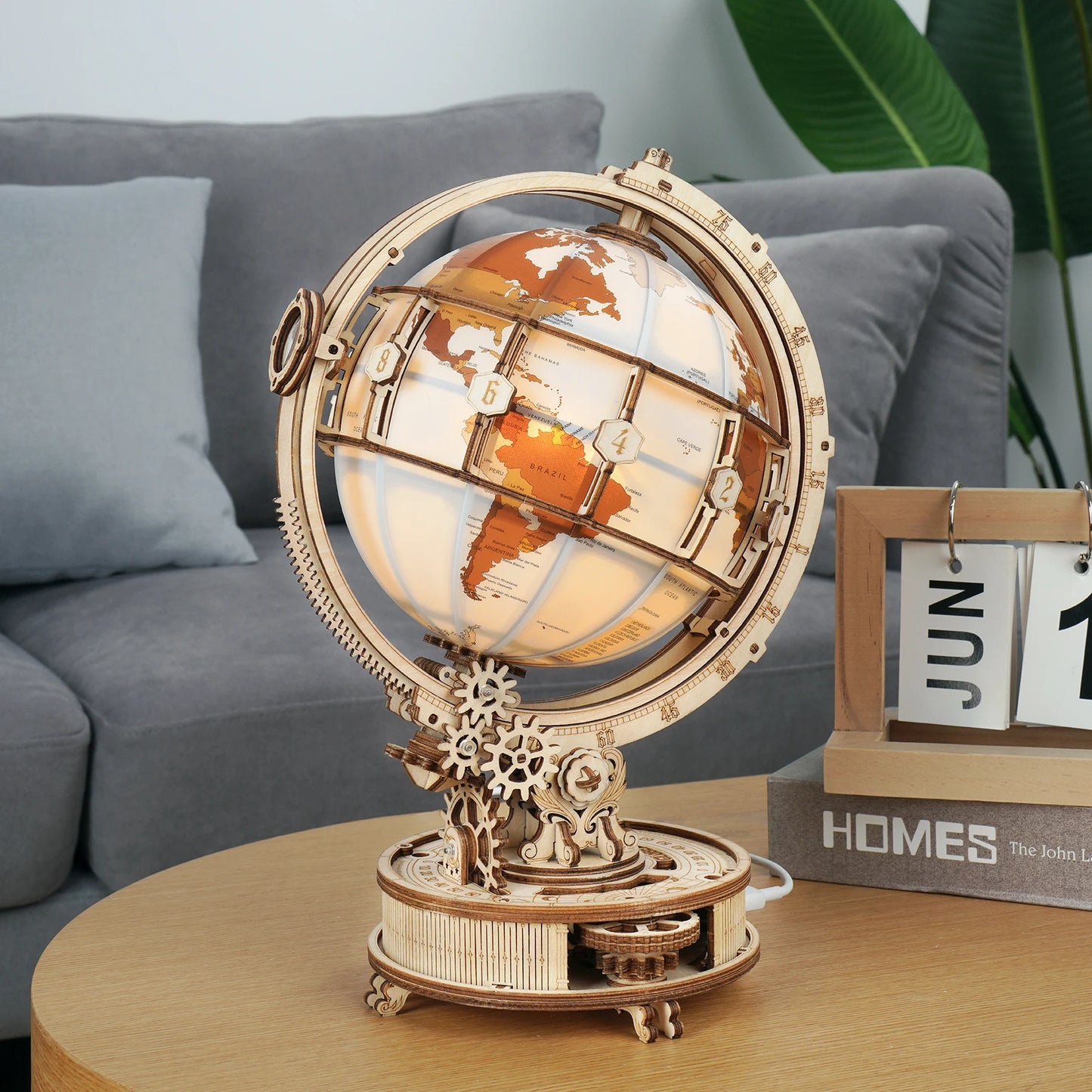 Light-up Wooden Globe - Model Building Kit