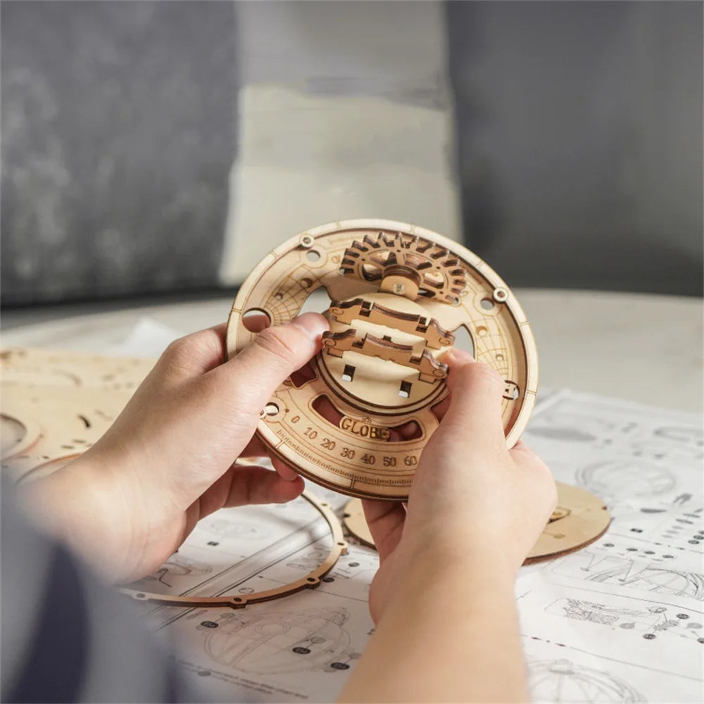 Light-up Wooden Globe - Model Building Kit