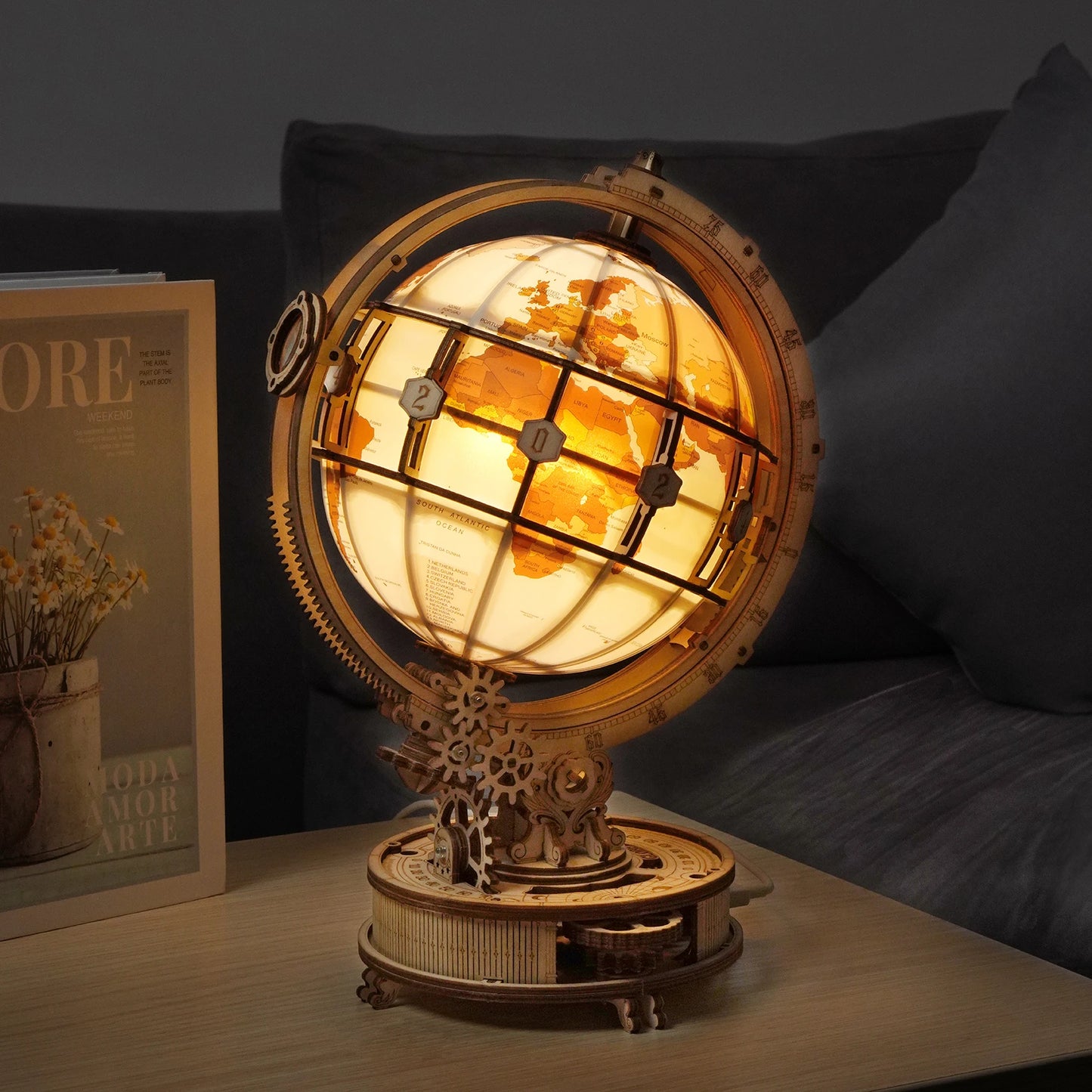 Light-up Wooden Globe - Model Building Kit